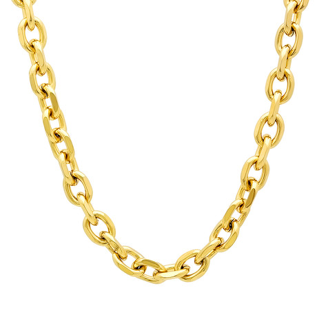 18k Gold Plated Link Necklace // Yellow