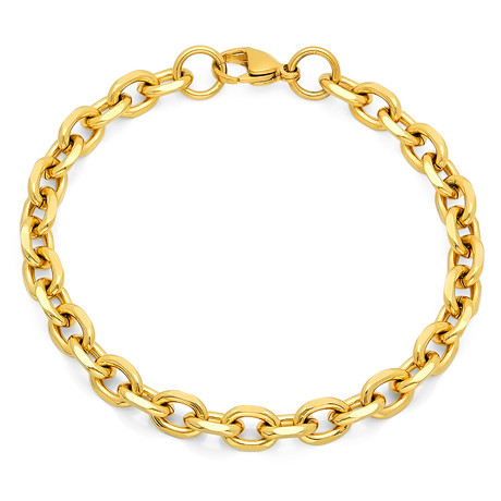 18k Gold Plated Link Bracelet // Yellow