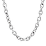 Silver Toned Link Necklace // Metallic