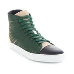 Radial Leather High-Top // Green + Pumpkin (Euro: 40)