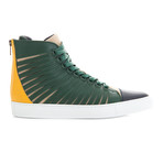 Radial Leather High-Top // Green + Pumpkin (Euro: 40)