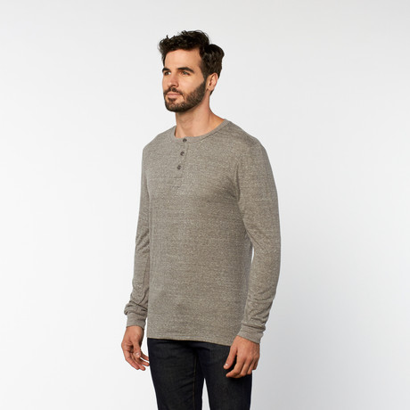 Threads for Thought // Long-Sleeve Henley // Heather Grey (M)