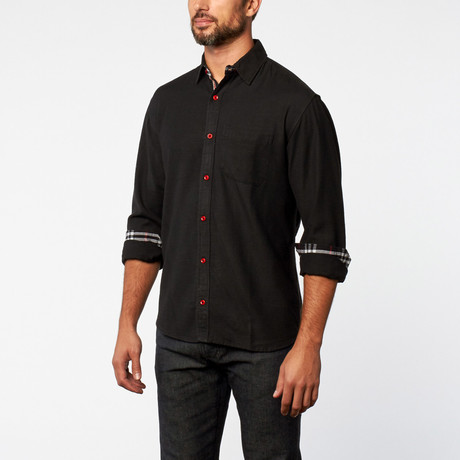 Naples Button-Up // Black + Red (S)