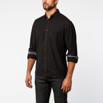 Naples Button-Up // Black + Red (XL)