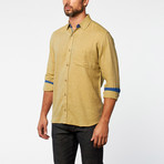 Florence Button-Up // Olive Green + Royal Blue (M)