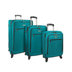 Merced Lightweight Spinner Luggage // Set of 3 (Peacock Green)