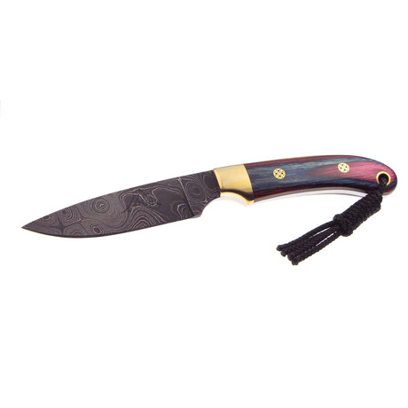 Dymondwood Fixed Blade Knife // Blue + Fuchsia