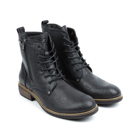 Xray // Hester Side Zip Lace Up Boots // Black (US: 7)