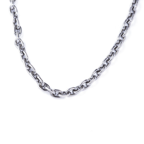 Silver Oval Ring Chain (Length 18")