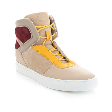 Cipher Radial Pumpkin Yellow Men's Leather High Top Trainers Sneakers 