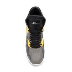 Leather High-Top Sneaker // Grey + Yellow (US: 8)