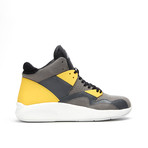 Leather High-Top Sneaker // Grey + Yellow (US: 10.5)