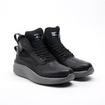 Leather Tab High-Top Sneaker // Black + Grey (US: 13)