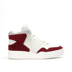 Leather High-Top Sneaker // Maroon + White (US: 9.5)