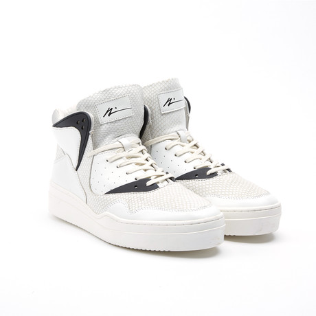 Leather High-Top Sneaker // White + Black (US: 8)