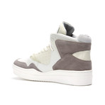 Leather High-Top Sneaker // White + Grey (US: 9)