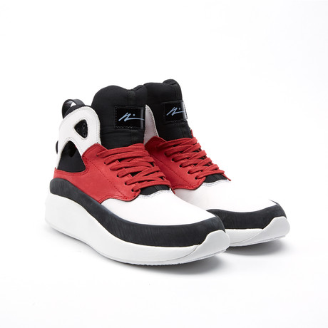 Leather Tab High-Top Sneaker // Red + Black (US: 8)