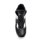 Leather Block High-Top Sneaker // Black + White (US: 12)