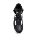 Leather Block High-Top Sneaker // Black + White (US: 11)