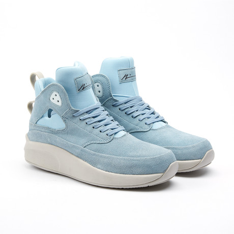 Leather Tab High-Top Sneaker // Arctic Blue (US: 8)