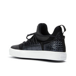 Croc Leather Sneaker // Black (US: 9)