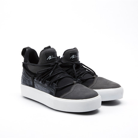 Croc Leather Sneaker // Black (US: 8)