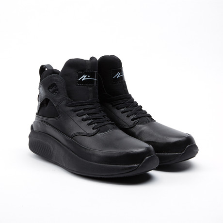 Leather Tab High-Top Sneaker // Black (US: 8)