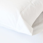 Washed Solid Percale Cotton Sheet Set // White (Full)