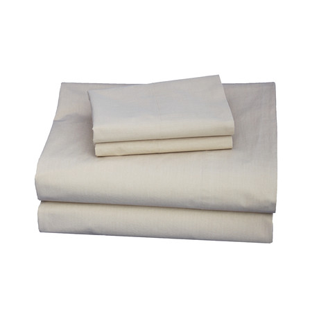 Washed Solid Percale Cotton Sheet Set // Tan (California King)