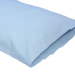 Washed Solid Percale Cotton Sheet Set // Light Blue (Full)