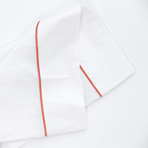 Embroidered Percale Cotton Sheet Set // Orange (Twin)