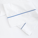 Embroidered Percale Cotton Sheet Set // Navy (Twin)