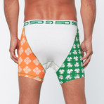 St. Patrick's Boxer Short // Green + Orange + White (L(36"-39"))