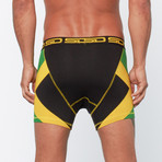 Jamaican Boxer Short // Black + Green + Yellow (L(36"-39"))