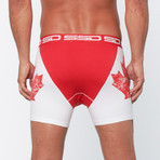Canadian Boxer Short // White + Red (XL(40"-42"))