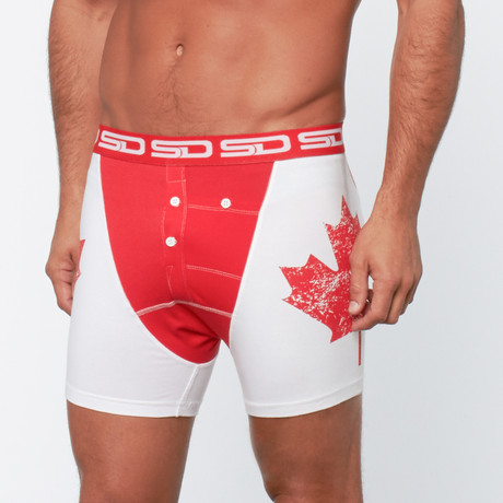 Canadian Boxer Short // White + Red (S)