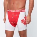 Canadian Boxer Short // White + Red (XL)