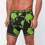 Paintball Boxer Short // Green + Black (S)