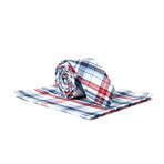 Skinny Tie + Pocket Square // Red + Blue Plaid
