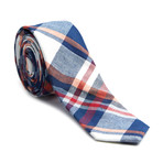 Plaid Skinny Tie // Navy + Red