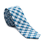 Microplaid Skinny Tie // Forest + Teal