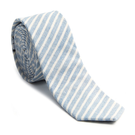 Striped Skinny Tie // Blue