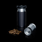 Blue Bobble + Black Steel Presse