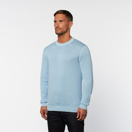 Pima Cotton Crew Sweater // Blue (S)