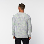 Printed Double Face Crew // Green Leaves Print (M)