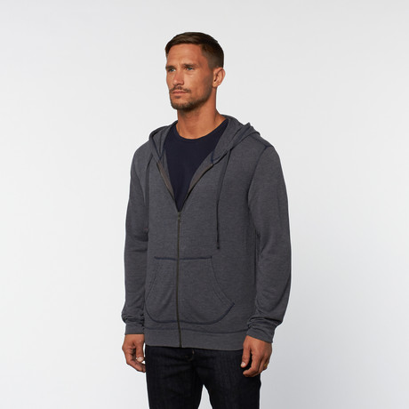 Athletic French Terry Hoodie // Navy (S)