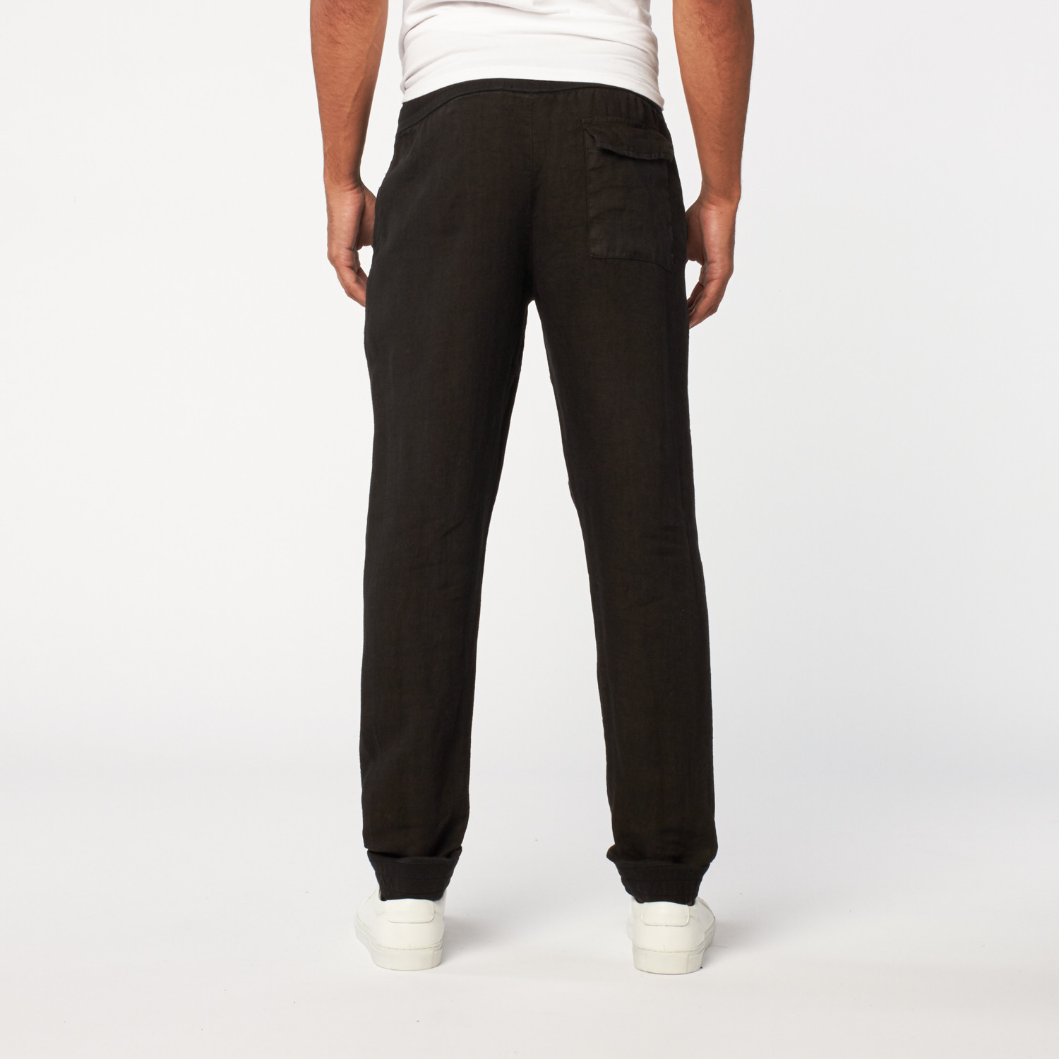 Linen Banded Bottom Pants // Black (S) - Benson - Touch of Modern
