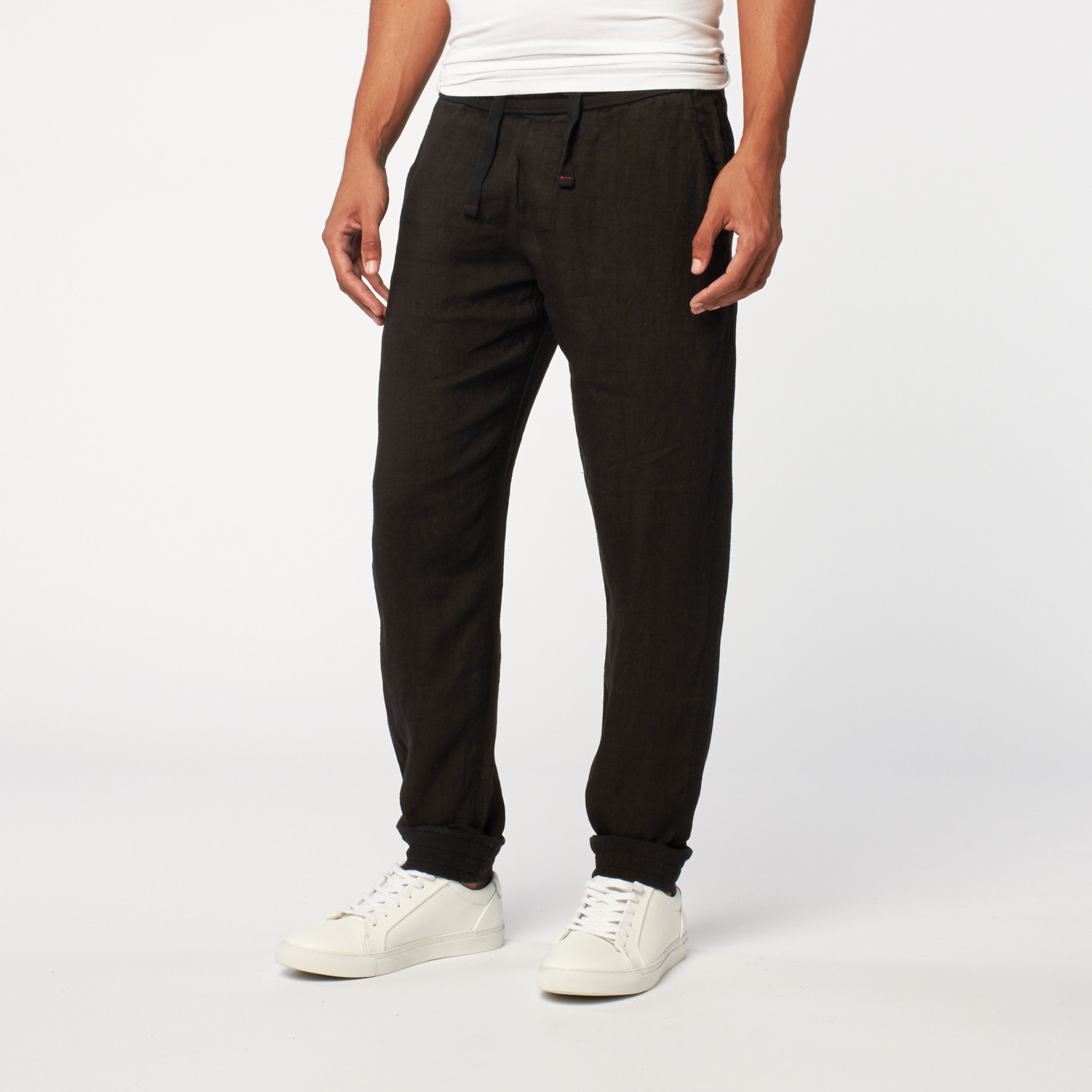 Linen Banded Bottom Pants // Black (S) Benson Touch of Modern