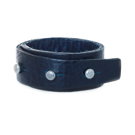 Blue Leather Bracelet (Size 8)