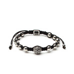 Jackpot Macrame Bracelet // Silver + Black